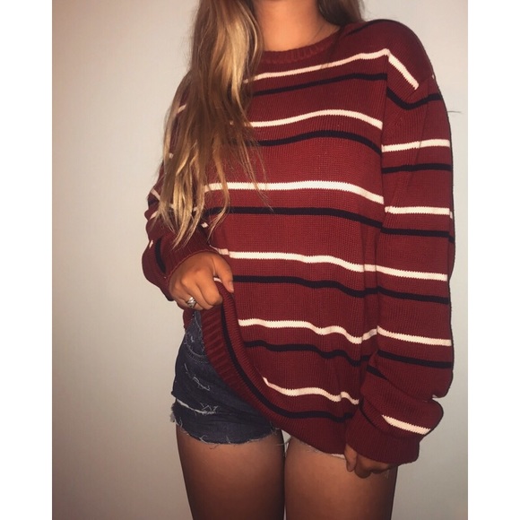 Sweaters - Red striped sweater